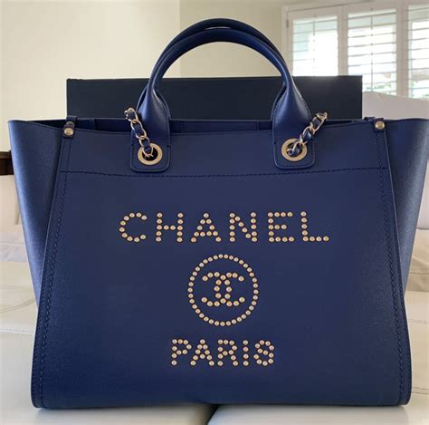 blue chanel deauville tote|chanel deauville tote 2022.